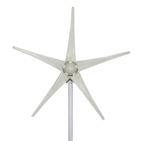 Wind Power Generator,1200W Wind Turbine Generator Kit with 5 Blades, Winds Turbine Kit with MPPT Controller Energy Windmill Generator Suit for Boats, Gazebos, Chalets, or Mobile Homes White