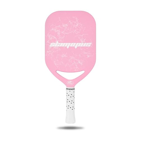 Slamopus Pro Pickleball Paddle| T700 Carbon Fiber Pickleball Paddles with 16mm Polymer Honeycomb Core & Overgrips| Premium Pickle Ball Racket Enhanced Control & Spin & Power| USAPA Approved(Pink)