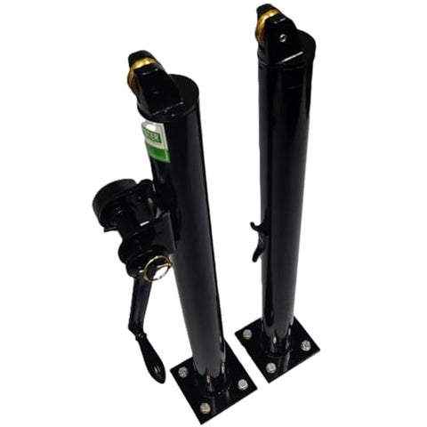 Do It Tennis Har-Tru Surface Mount Pickleball Posts - 2 7/8 Inch - Internal Wind (Black)