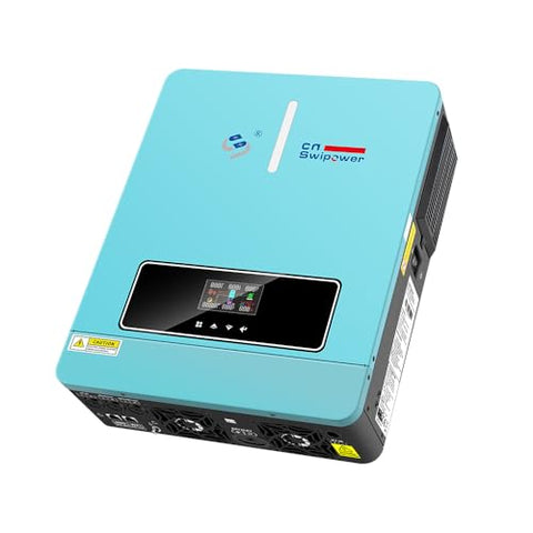 Xijia 3600W Hybrid Solar Inverter,24VDC to 120VAC Power Converter with 120A MPPT Solar Charging Controller,Battery-Less Operation Pure Sine Wave Inverter for Home, RVs and Off-Grid Cabin