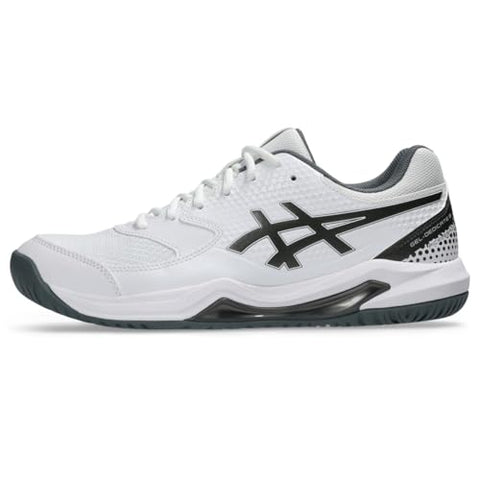 ASICS Men's Gel-Dedicate 8 Pickleball Shoes, 10, White/Gunmetal