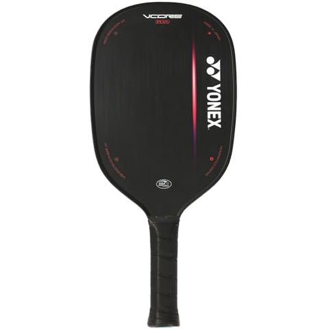 YONEX VCORE Plus Midweight 7.4" Width Black Pickleball Paddle with 5" Length Grip | PP Honeycomb Core, Glassfiber, Microparticle Coating & Carbon Fiber | for Beginner-Intermediate