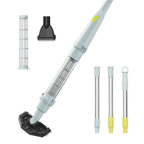 Lydsto S1 Lite Cordless Spa Hot Tub Vacuum Cleaner – 90-Min Runtime, Powerful 20W Brushless Motor, Includes 3 Aluminum Poles, Lightweight Handheld Pool Vacuum to Clean Small Debris Types, Silver