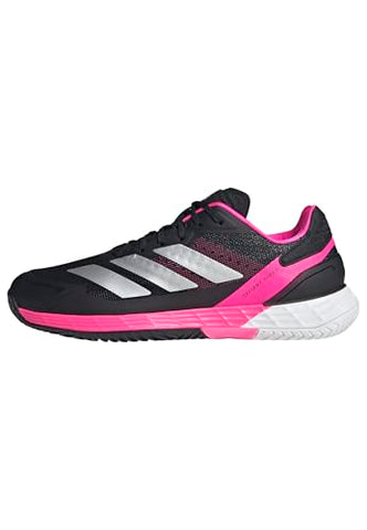 Adidas Men's Defiant Speed 2 Tennis, Black/Silver Metallic/Lucid Pink, 10