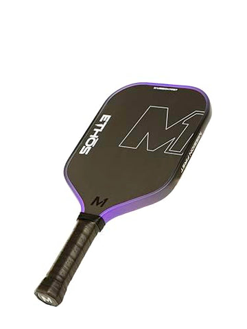 M1 Ethos Pickleball Paddles: USAP and PBCor.43 Approved, 16 MM, Elongated, Thermoformed, T700 Raw Carbon Fiber, Strong Power, Control, and Spin, Superior Paddle Ideal for Beginners to Advanced Players