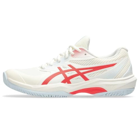 ASICS Women's Game FlyteFoam Pickleball Shoes, 8, Cream/Flash RED
