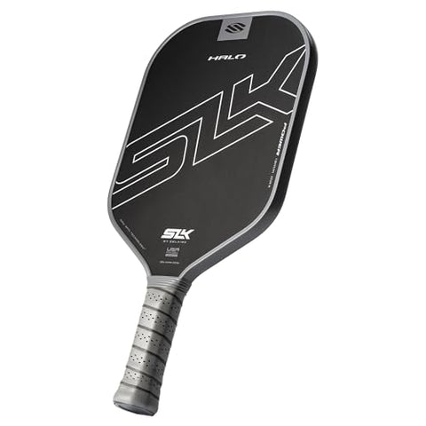 Selkirk Sport SLK Halo Power MAX Pickleball Paddle | Raw Carbon Fiber Pickleball Paddles with a Rev-Core Power Polymer Core | Designed for Ultimate Spin & Power | Gray