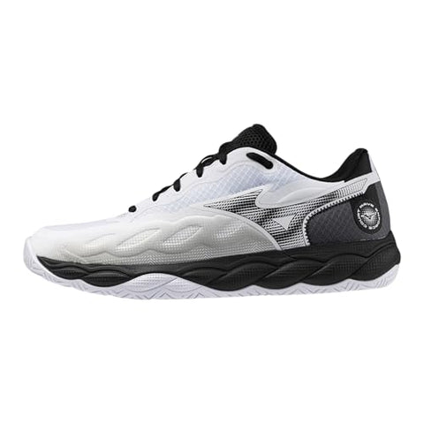 Mizuno Wave Enforce Court AC Men's Tennis Shoe, All Court Tennis Shoe, White-Black, US Mens 9