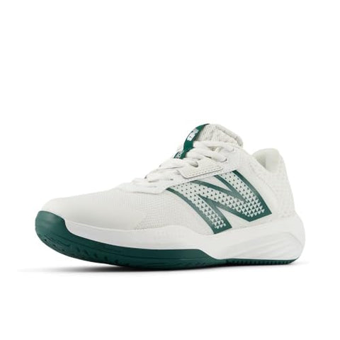 New Balance Women's 696 V6 Tennis Shoe, White/Marsh Green, 10 M