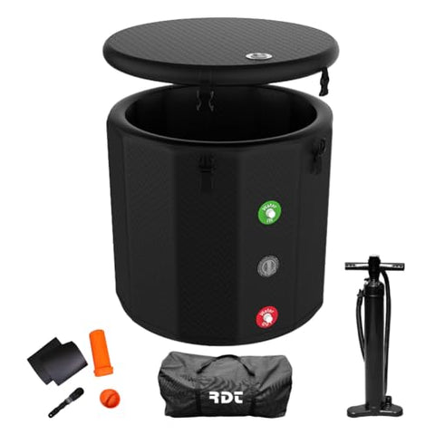 Portable Ice Bath Tub, 120-Gal Multi-Layered Cold Plunge Tub, Inflatable with Lid | Great for Runners, CrossFitters, Fitness Lovers with Home Gyms | Muscle Recovery, Endurance, Wellness Routine