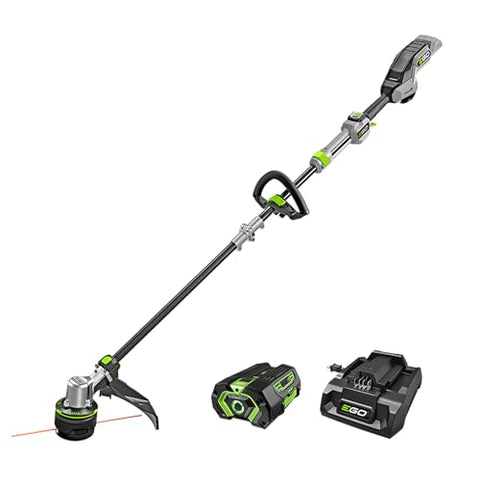 EGO POWER+ String Trimmer, Battery Powered, 16" Trimmer for Weeds and Grass with POWERLOAD, LINE IQ, Telescopic Carbon Fiber Shaft, Includes 56V 4.0Ah Battery and Charger - ST1623T