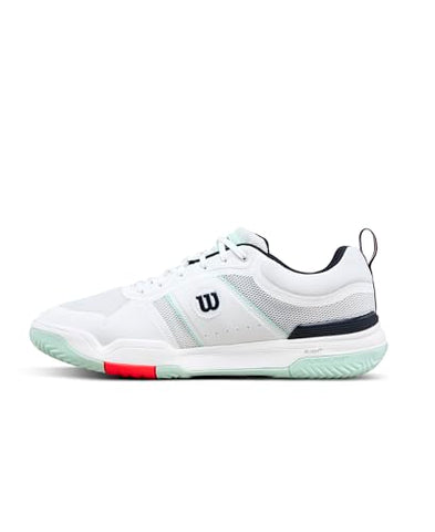 WILSON Pickle Pro Men's Pickleball Shoe - White/Bay/Fiery Coral, Size 11