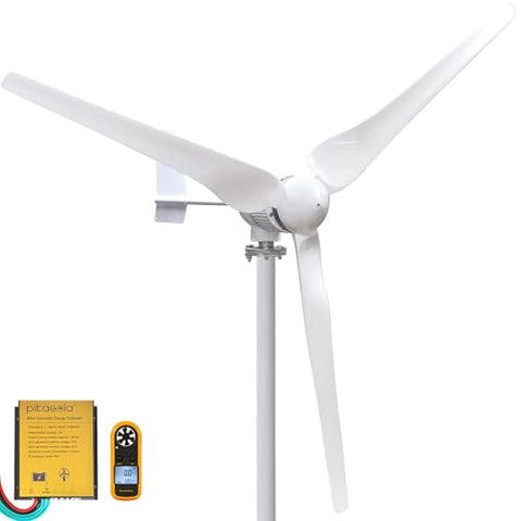 Pikasola 1000W Wind Turbine Generator,24V Wind Generator Kit with Charge Controller, Wind Power Generator for Marine, RV, Home, Windmill Generator Suit for Hybrid Solar Wind System