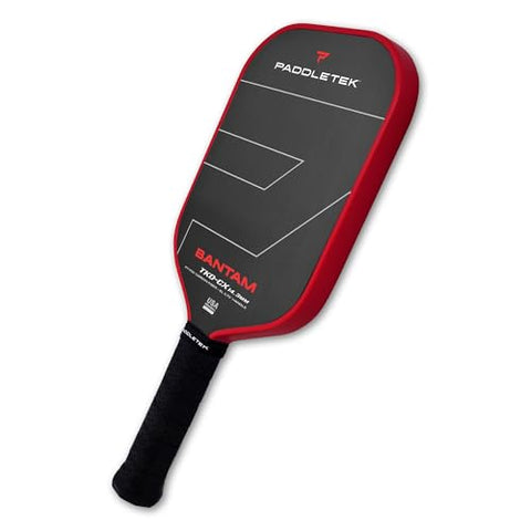 Paddletek Bantam TKO-CX 14.3mm Pickleball Paddles with Polymer Honeycomb Core - Unidirectional Carbon Fiber – Torsional Weighting & High Tack Performance Grip - USAPA Approved - 5.75 Inch Handle