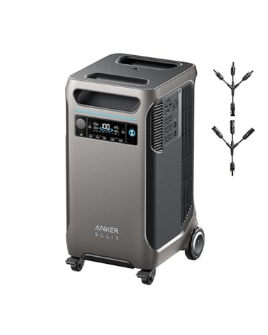 Anker SOLIX F3800 Portable Power Station, 3840Wh, LiFePO4 Batteries, Ultra-High 6000W AC Output with 120V/240V, Solar Generator for Home Backup, RVs, Emergencies, Power Outages, and Outdoor Camping