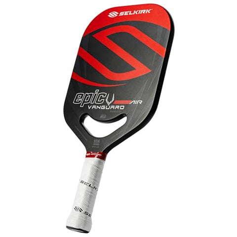 Selkirk Sport Vanguard Power Air Pickleball Paddles | Carbon Fiber Pickleball Paddle | 360 Proto Molding & Flexfoam Perimeter | Designed for Ultimate Power & Control | Epic | Black & Red