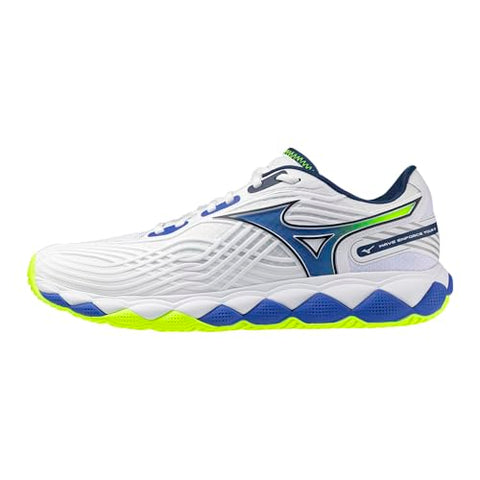 Mizuno Wave Enforce Tour 2 All Court Men's Racquet Sports Shoe, White-Dazzling Blue, US Mens 10.5