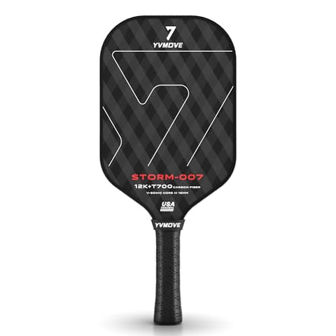 YVmove Pickleball Paddle with T700 Raw Carbon Fiber Surface & 16mm STR-Core Power Polymer Core, Premium Pickle Ball Racket Designed for Ultimate Spin & Consistency, USAPA Approved