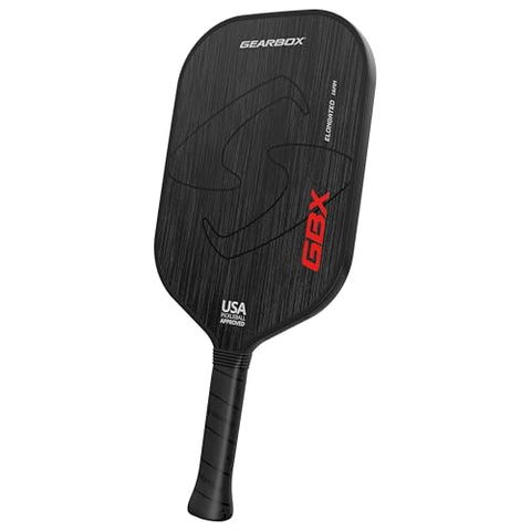 Gearbox GBX 8.0 oz Elongated Pickleball Paddle – Premium T700 Carbon Fiber Face with Hyper Spin & Power1 Technology – Durable 16mm Polypropylene Honeycomb Core – Pro Performance Paddle