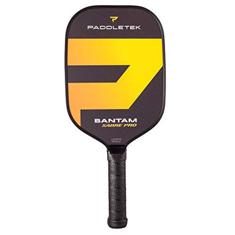 Paddletek Bantam Sabre Pro - Professional Pickleball Paddles with Honeycomb Core - Polycarbonate Surface, Graphite PolyCore & High Tack Performance Grip - USAPA Approved (Yellow)
