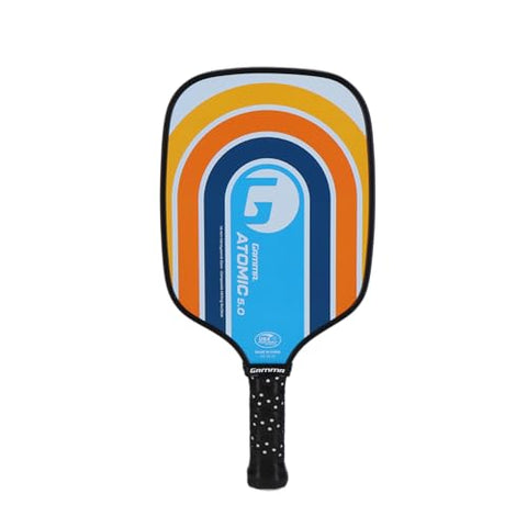 Gamma Sports 5.0 Pickleball Paddle, Graphite Pickleball Paddle with Polypropylene Core and Honeycomb Grip, Blue and Orange, 4 (1/4)