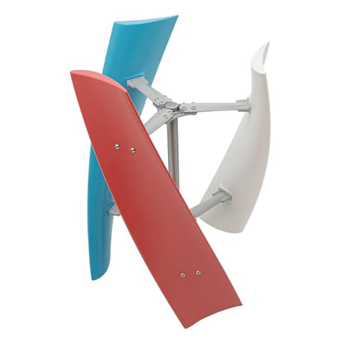 12V Wind Turbine Generator Kit, 3 Blade Portable Vertical Helix Wind Power Turbine Generator Kit Wind Speed with Charge Controller for Marine Home Industrial Energy Hybrid Solar Wind System