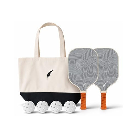 Inscribe Premium Pickleball Paddle – Lightweight Honeycomb Core, Fiberglass Surface, Comfort Grip & Canvas Tote for Fun & Casual Play (Charcoal - 2PK)
