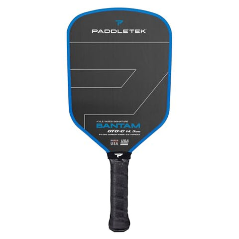 Paddletek Bantam GTO-C 14.3mm Hybrid Pickleball Paddle – Raw Carbon Fiber Face – Aerodynamic Tapered Shape – Polymer Core – 16.25" x 7.75" – 5.5 inch Handle – UPA-A & PBCoR .43 Certified – Made in USA