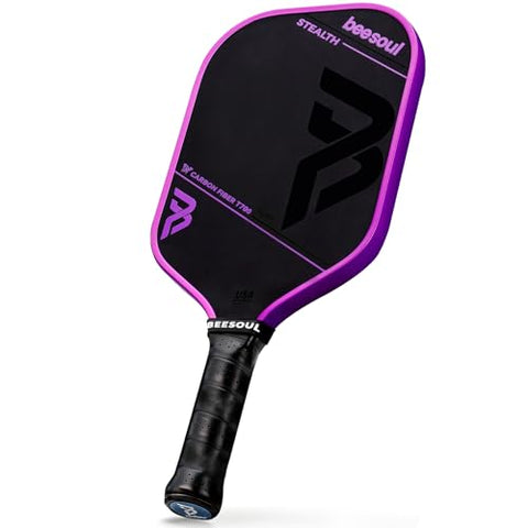 Beesoul Pickleball Paddle, T700 Carbon Fiber Thermoformed Pickle Ball Paddles for Max Spin, Power & Control, 16mm Power Honeycomb Core, Enlarged Sweet Spot, Comfort Grip for All Skill Levels