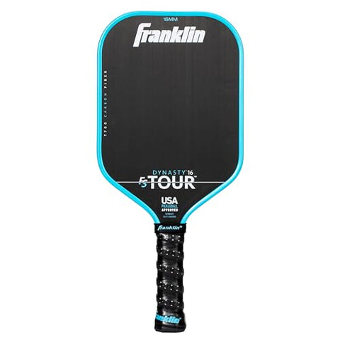 Franklin Sports Pro Pickleball Paddles - FS Tour Series Carbon Fiber Paddles - Official USA Pickleball (USAPA) Approved - Dynasty Pro Player - 16mm Polymer Core - Blue