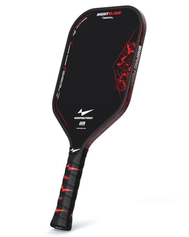 Nightblade Pickleball Paddle Trusted by Tina Pisnik, Foam Filled Polymer Honeycomb Core, UPA-A & USAPA Approved, Endura Friction Surface, Long Handle for Two Handed Backhand, Enhanced Impact Feel Spin