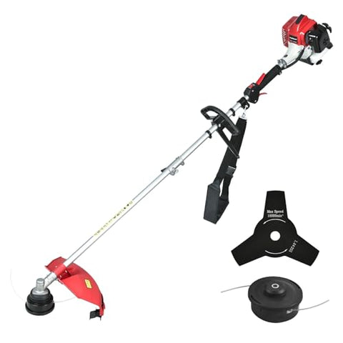 PowerSmart 25.4cc Gas Weed Wacker, String Trimmer/Edger 16-Inch with 10-Inch Brush Cutter for Grass Cutting