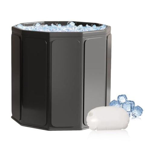 YYW Portable Ice Bath Tub for Adult Cold Plunge PVC Collapsible Tub, 31.5x27.5in, Dark gray (31.5 * 27.5 * 27.5 in)