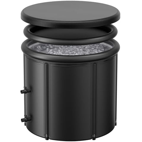 XL 100 Gal Ice Bath Tub for Cold Plunge – Portable Inflatable Ice Pod with Insulated Lid & Dual Valves, Chiller Compatible Cold Plunge Tub for Ice Bath Recovery, Indoor & Outdoor Use