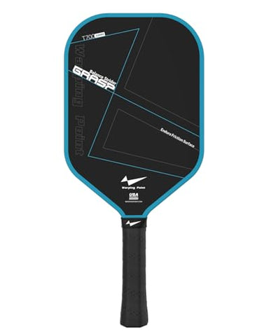 Warping Point Raw Carbon Fiber Pickleball Paddle, Endura Friction Surface For Maximum Spin & Balanced, Multi-Layer Carbon Fiber Edgeless Design, 16mm Polypropylene Honeycomb Core, USAPA Approved, Blue