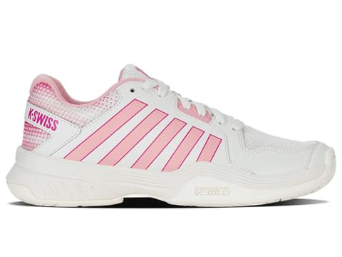 K-Swiss Women's Court Express Pickleball Shoe, Cloud Dancer/Blossom/Raspberry Sorbet, 8.5 M