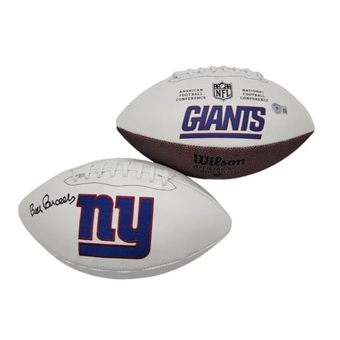 Bill Parcells Autographed New York Giants Wilson Logo Football Beckett Witnessed - Autographed Footballs