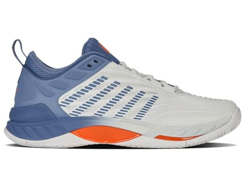 K-Swiss Men's Hypercourt Supreme 2 Tennis Shoe, Lucent White/Infinity/Scarlet Ibis, 8.5 M