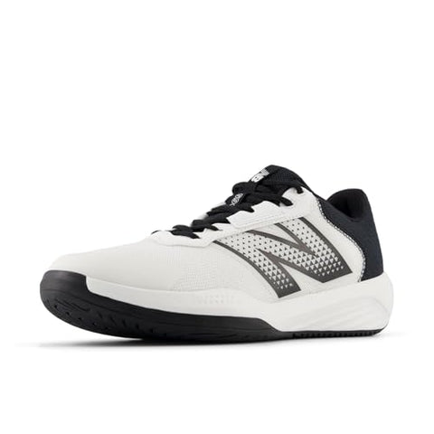 New Balance Men's 696 V6 Tennis Shoe, White/Black, 9.5