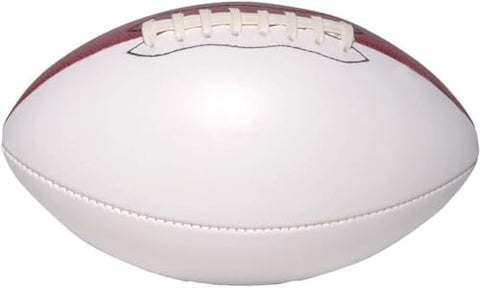 Ballstars Autograph Blank Mid-Size 9 Inch Football Without Base | Official Size 3 | Football Trophy for Signing with Two White Panels