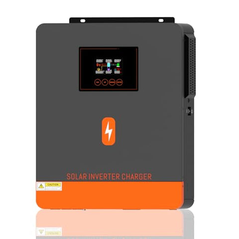 PowMr 4200W Solar Inverter 24VDC to 220V/230VAC, Pure Sine Wave All in One Hybrid Inverter with Built-in 120A MPPT Controller, for Home RV Off-Grid System, for 24V Lead Acid and Lithium Battery