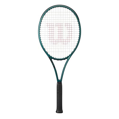 Wilson Blade 100 V9 Strung Performance Tennis Racket - Grip Size 2 - 4 1/4", Strung with Sensation 16 Natural at Mid Range Tension
