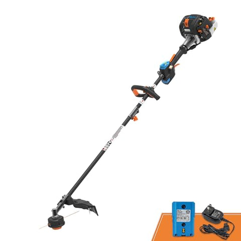 LawnMaster NPTGSP2617A No-Pull Gas Grass Trimmer with Electric Start 26cc 2 Cycle 17-Inch