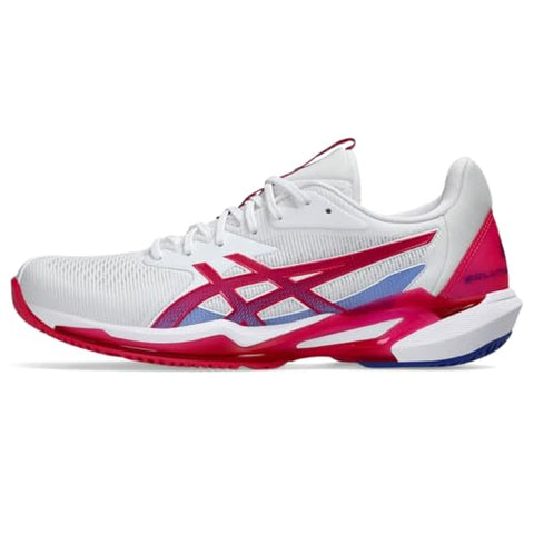 ASICS Women's Solution Speed FlyteFoam 3 Tennis Shoes, 8.5, White/Bright Rose