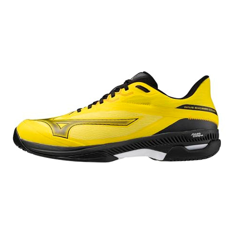 Mizuno Wave Exceed Court AC Men's Racquet Sports Shoes, Vibrant Yellow-Black, US Mens 11.5