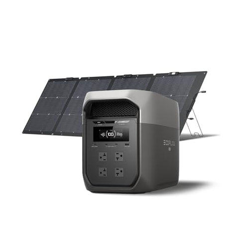 EF ECOFLOW Portable Power Station DELTA 3 MAX with 220W Solar Panel, 3400W X-Boost Output, Ultra-Fast 0-80% Charging in 1.13 Hr, Home Backup & RV Camping