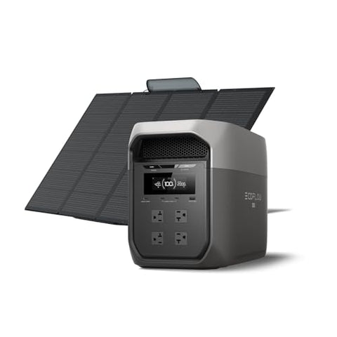 EF ECOFLOW Portable Power Station DELTA 3 MAX with 400W Solar Panel, 3400W X-Boost Output, Ultra-Fast 0-80% Charging in 1.13 Hr, Home Backup & RV Camping