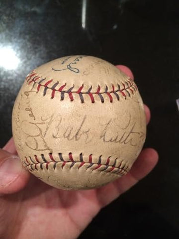 Topps Babe Ruth Lou Gehrig 1930 New York Yankees Team Auto Signed Baseball Jsa Letter - Autographed Baseballs