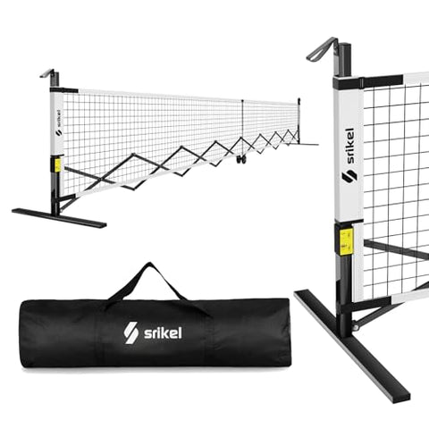 Srikel FlashCourt Portable Pickleball Net – 22 FT Regulation Size Pickle Ball Net for Indoor and Outdoor Use, Durable and Lightweight Pickleball Nets for Driveway, Backyard & Park