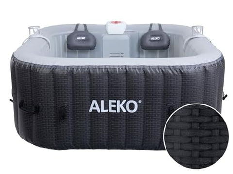 ALEKO Mia 4-Person Inflatable Jetted Hot Tub | 120 Soothing Bubble Jets | Energy Efficient Cover | LED Lights with 7 Lights | 360-Degree Bubble Massage | 158 Gallon Water Capacity